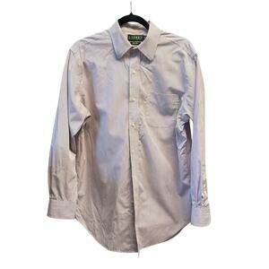 Lauren Ralph Lauren Button Up Shirt Sz 15 1/2 32/33 Red Blue Long Sleeve Cotton
